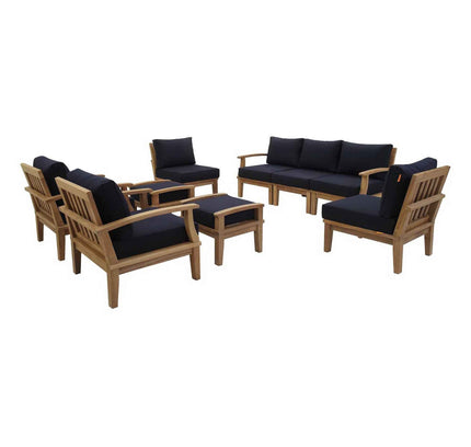 Patio Elegance Outdoor Lounge Set - Marina 9-Piece Teak Collection by Modway