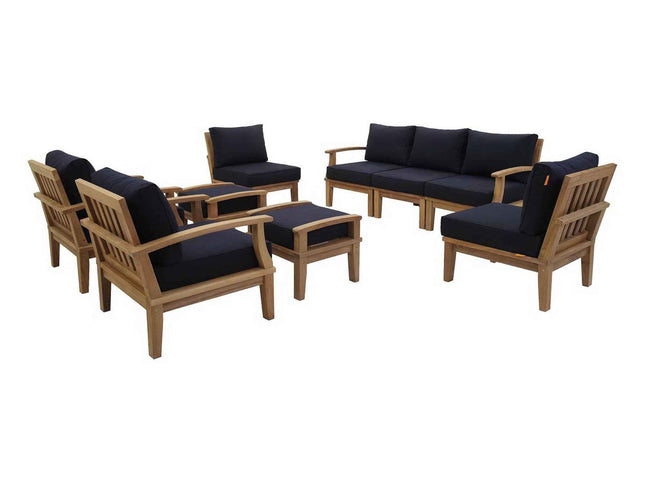 Patio Elegance Outdoor Lounge Set - Marina 9-Piece Teak Collection by Modway