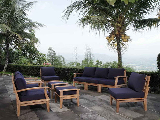 Patio Elegance Outdoor Lounge Set - Marina 9-Piece Teak Collection by Modway