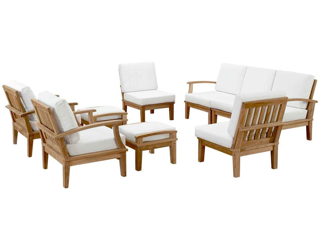 Patio Elegance Outdoor Lounge Set - Marina 9-Piece Teak Collection by Modway