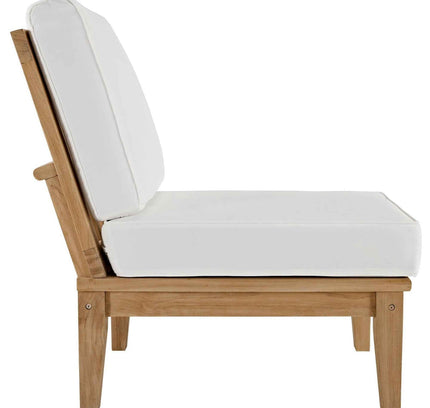 Modway Marina Outdoor Teak Patio Set with White Cushions – 10-Piece Collection by Patio Elegance
