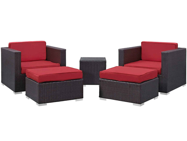 Modway Convene Outdoor Sectional Set - 5-Piece Patio Furniture for Ultimate Comfort