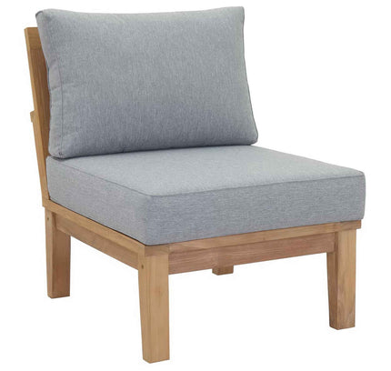 Patio Teak Sectional Set - Patio Elegance Marina 8-Piece Outdoor Teak Sectional Set by Modway