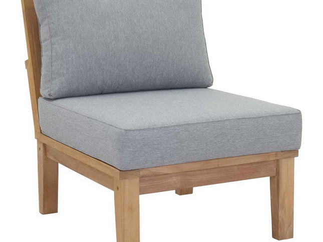 Patio Teak Sectional Set - Patio Elegance Marina 8-Piece Outdoor Teak Sectional Set by Modway