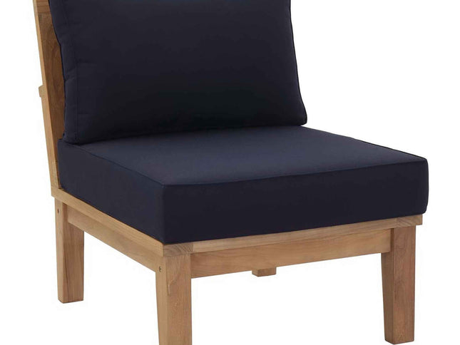 Patio Teak Sectional Set - Patio Elegance Marina 8-Piece Outdoor Teak Sectional Set by Modway