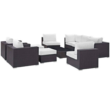 Patio Elegance Outdoor Sectional Set - 10-Piece Convene Lounge Set by Modway