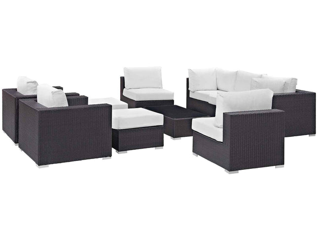 Patio Elegance Outdoor Sectional Set - 10-Piece Convene Lounge Set by Modway