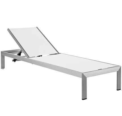 Modway Shore Outdoor Chaise Lounge Set – 6-Piece Aluminum Patio Collection