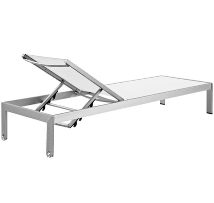 Modway Shore Outdoor Chaise Lounge Set – 6-Piece Aluminum Patio Collection