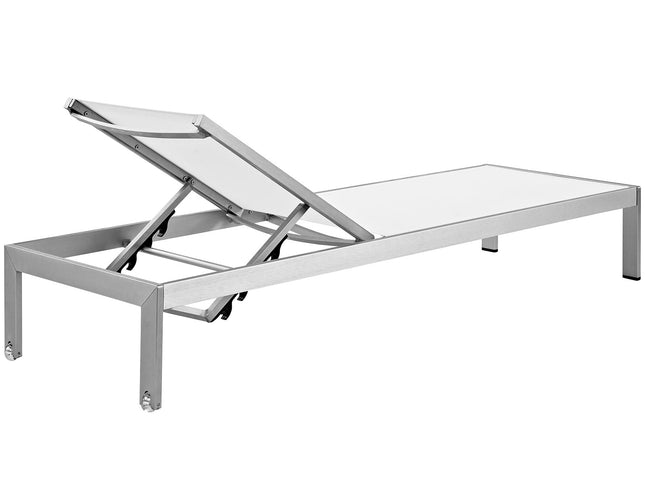 Modway Shore Outdoor Chaise Lounge Set – 6-Piece Aluminum Patio Collection