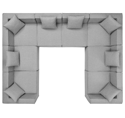 Patio Elegance Sectional Sofa - Saybrook 8-Piece Outdoor Upholstered Sofa by Modway