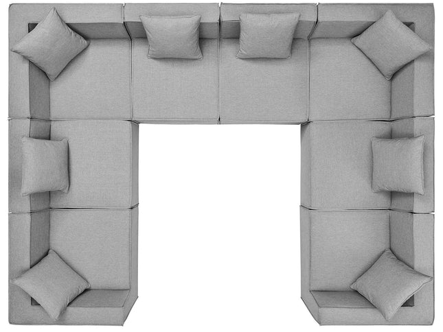 Patio Elegance Sectional Sofa - Saybrook 8-Piece Outdoor Upholstered Sofa by Modway