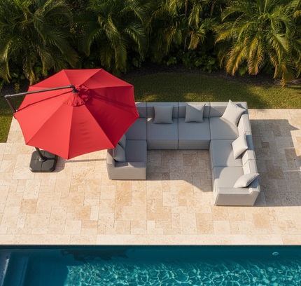 Patio Elegance Sectional Sofa - Saybrook 8-Piece Outdoor Upholstered Sofa by Modway