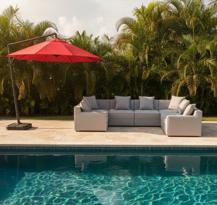 Patio Elegance Sectional Sofa - Saybrook 8-Piece Outdoor Upholstered Sofa by Modway