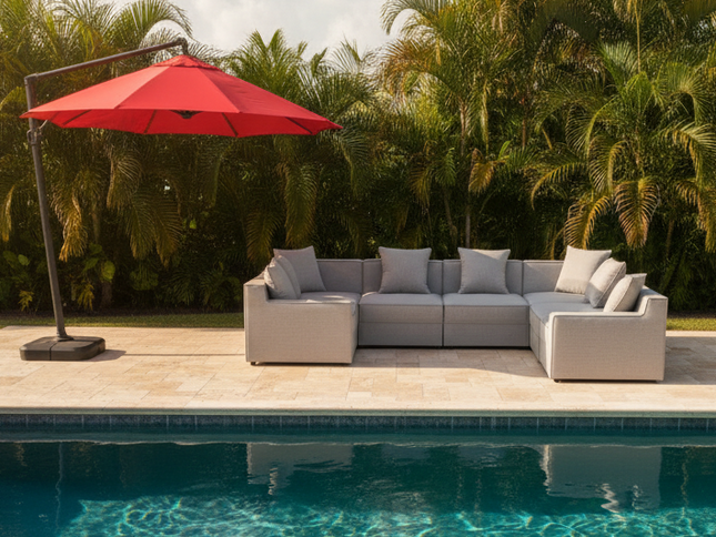 Patio Elegance Sectional Sofa - Saybrook 8-Piece Outdoor Upholstered Sofa by Modway