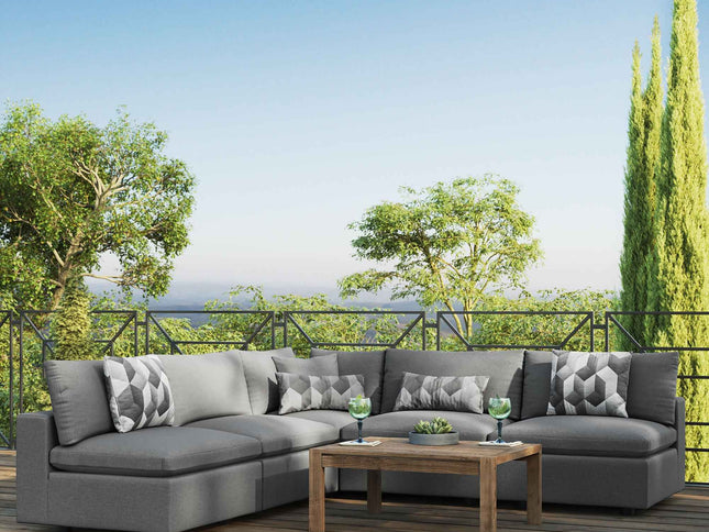 Patio Elegance Outdoor Sectional Sofa Set by Modway – Stylish 5-Piece Furniture for Patios