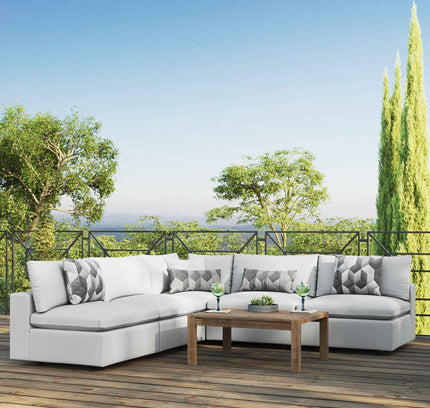Patio Elegance Outdoor Sectional Sofa Set by Modway – Stylish 5-Piece Furniture for Patios