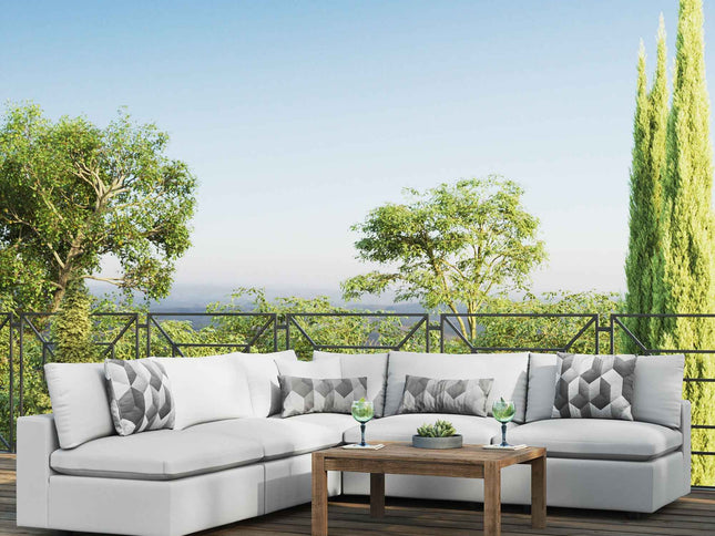 Patio Elegance Outdoor Sectional Sofa Set by Modway – Stylish 5-Piece Furniture for Patios