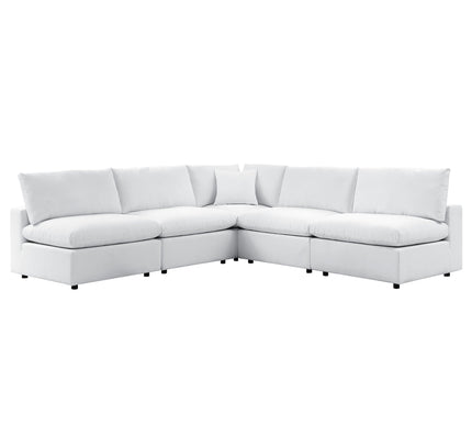 Commix Outdoor Sectional Sofa 5 Piece Sunbrella® White Collection at Patio Elegance