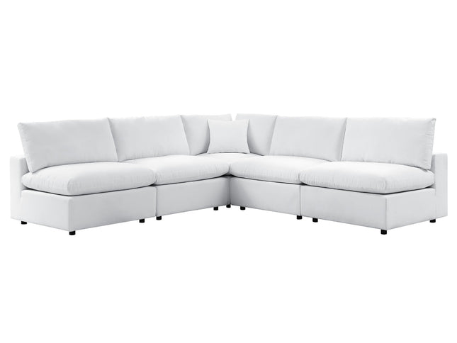 Commix Outdoor Sectional Sofa 5 Piece Sunbrella® White Collection at Patio Elegance