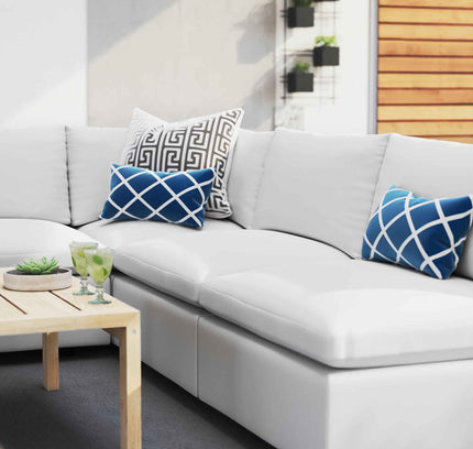 Commix Outdoor Sectional Sofa 5 Piece Sunbrella® White Collection at Patio Elegance
