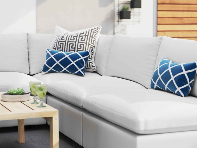 Commix Outdoor Sectional Sofa 5 Piece Sunbrella® White Collection at Patio Elegance