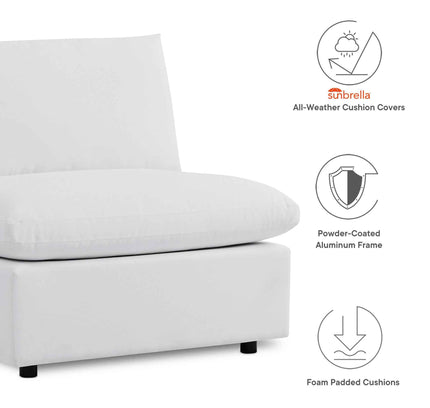 Commix Outdoor Sectional Sofa 5 Piece Sunbrella® White Collection at Patio Elegance