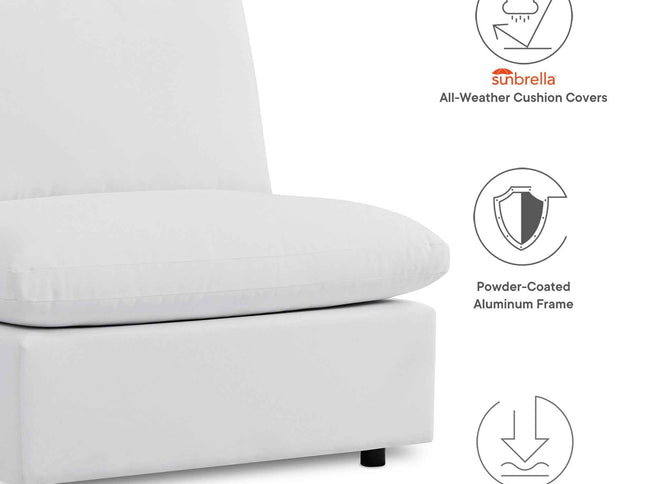 Commix Outdoor Sectional Sofa 5 Piece Sunbrella® White Collection at Patio Elegance