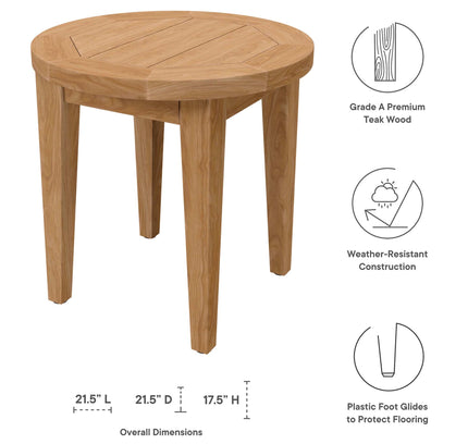 Modway Brisbane Outdoor Patio Set - 3-Piece Grey Teak Furniture for Stylish Patios
