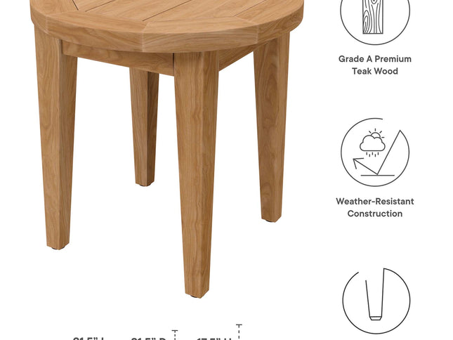 Modway Brisbane Outdoor Patio Set - 3-Piece Grey Teak Furniture for Stylish Patios