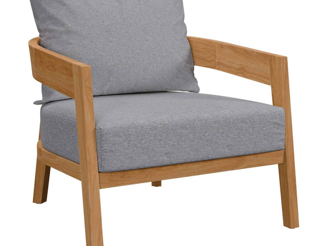 Modway Brisbane Outdoor Patio Set - 3-Piece Grey Teak Furniture for Stylish Patios
