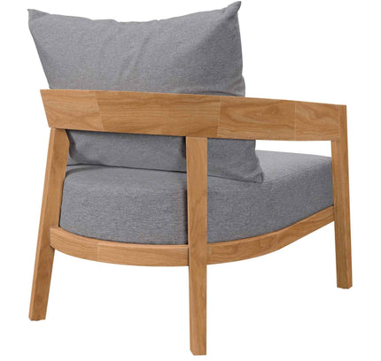 Modway Brisbane Outdoor Patio Set - 3-Piece Grey Teak Furniture for Stylish Patios