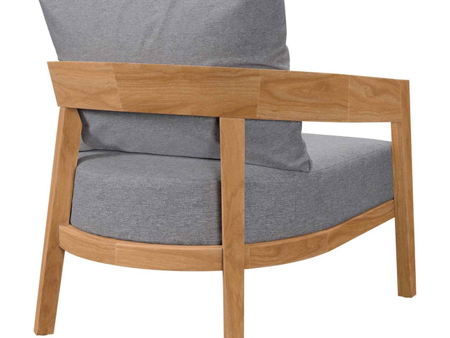 Modway Brisbane Outdoor Patio Set - 3-Piece Grey Teak Furniture for Stylish Patios