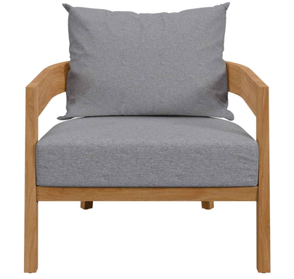 Modway Brisbane Outdoor Patio Set - 3-Piece Grey Teak Furniture for Stylish Patios