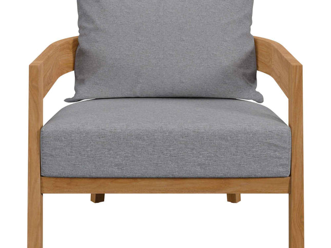 Modway Brisbane Outdoor Patio Set - 3-Piece Grey Teak Furniture for Stylish Patios