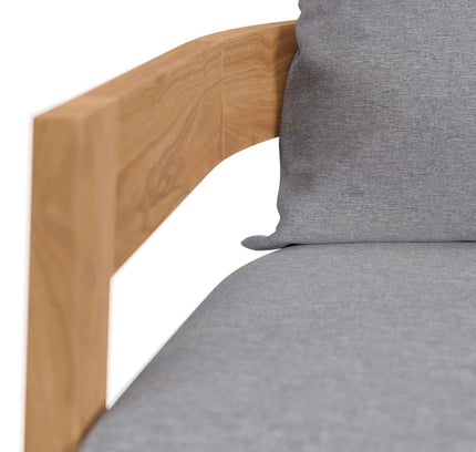 Modway Brisbane Outdoor Patio Set - 3-Piece Grey Teak Furniture for Stylish Patios