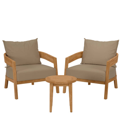 Brisbane Teak Outdoor Patio Set - Stylish 3-Piece Design by Modway