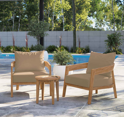 Brisbane Teak Outdoor Patio Set - Stylish 3-Piece Design by Modway