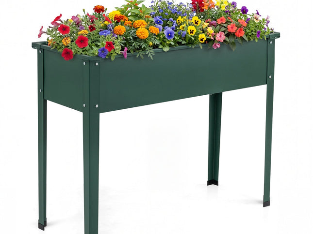 Raised Garden Bed Elevated Metal Planter Box with Legs Drainage Holes