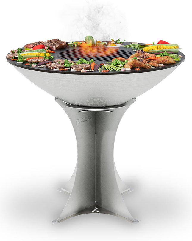 Arteflame 40″ Platinum Series — Stainless Fire Bowl Flat-Top Grill with Euro Base