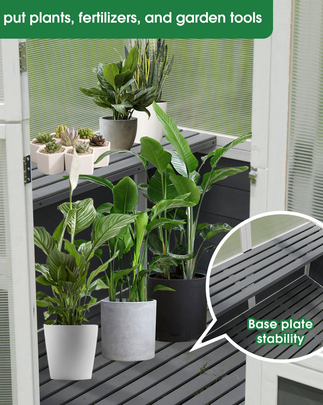 76''x48''x86'' Walk-In Polycarbonate Greenhouse for Patio & Backyard Gardening