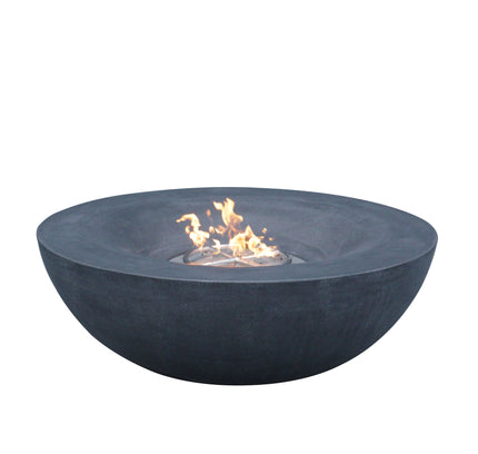 42 Inch Outdoor Concrete Propane gas Fire Pit bowl in Dark Gray color