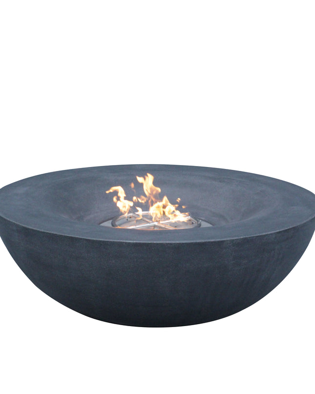 42 Inch Outdoor Concrete Propane gas Fire Pit bowl in Dark Gray color