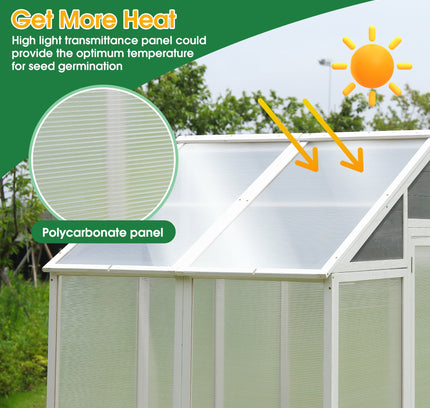 76''x48''x86'' Walk-In Polycarbonate Greenhouse for Patio & Backyard Gardening