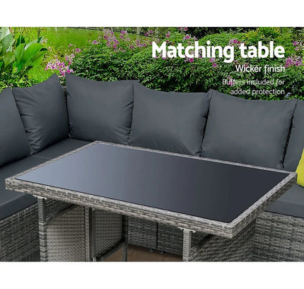 Gardeon Outdoor Furniture Patio Set Dining Sofa Table Chair Lounge