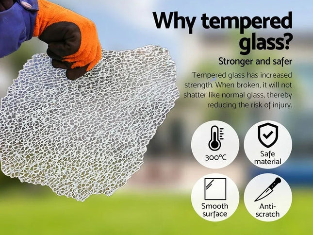 Gardeon 10-Piece Outdoor Wicker Sofa Set with Tempered Glass Table