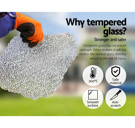 Gardeon 5-Piece Outdoor Wicker Sofa Set with Tempered Glass Table