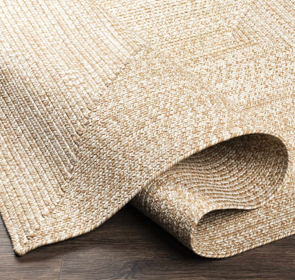 Cream Braided Faux Jute Outdoor Rug