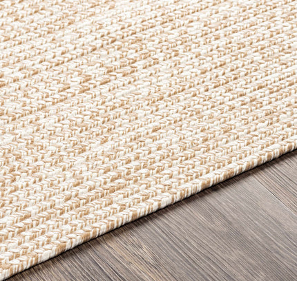 Cream Braided Faux Jute Outdoor Rug