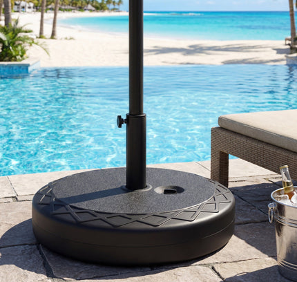Fillable Umbrella Base 90 lb Heavy Duty Sand-Filled Round Market Umbrella